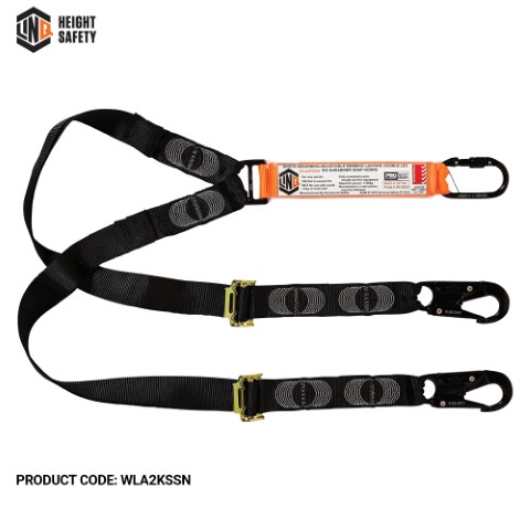 LINQ WEBBING LANYARD ADJUST. DBL LEG 1 X SG KARABINER 2 X SNAP HOOK